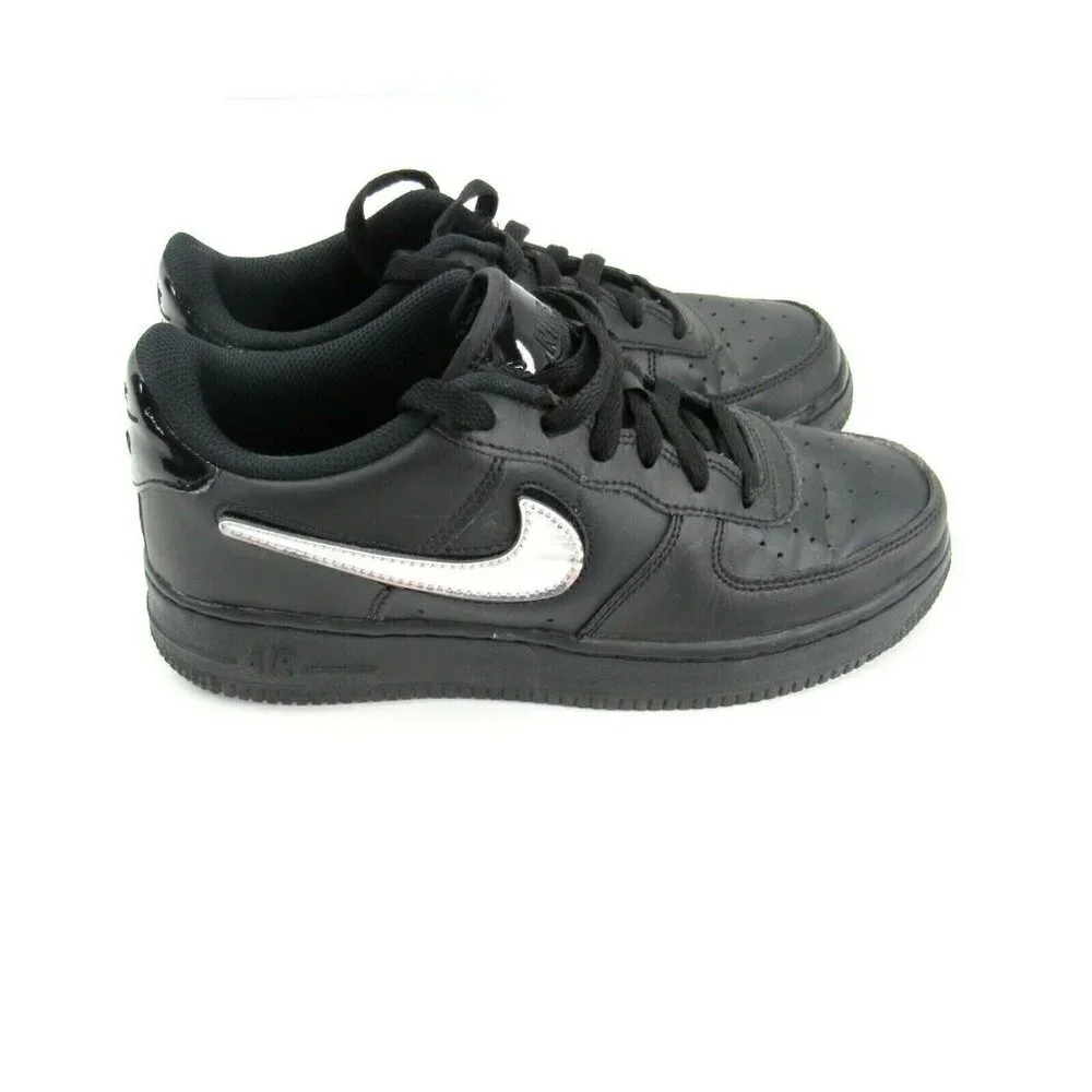 Nike Air Force 1 LV8 3 (GS) Swoosh Pack Black Silver AR7446-001 Size 5.5Y‎